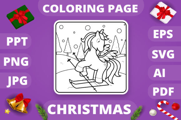 Christmas Coloring Page for Kids 19 V4: A Festive Graphics Asset