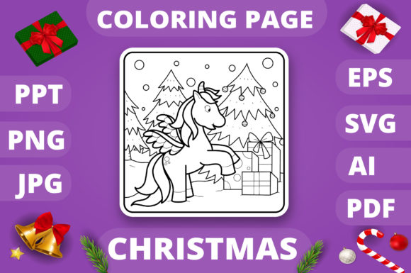Christmas Coloring Page for Kids 2 V4: A Festive Graphics Asset