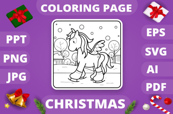 Christmas Coloring Page for Kids 22 V4: A Festive Graphics Asset