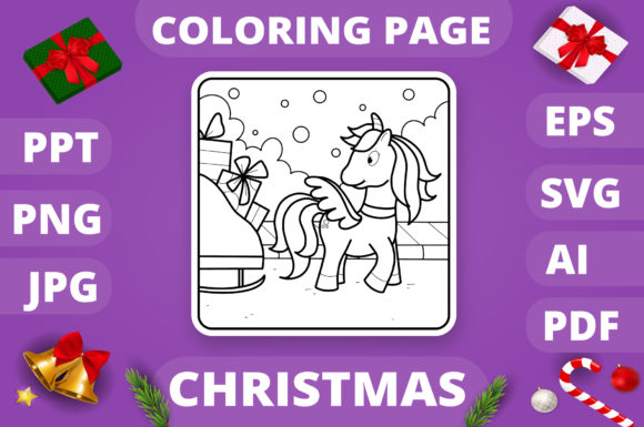 Christmas Coloring Page for Kids 25 V4: A Festive Graphics Asset