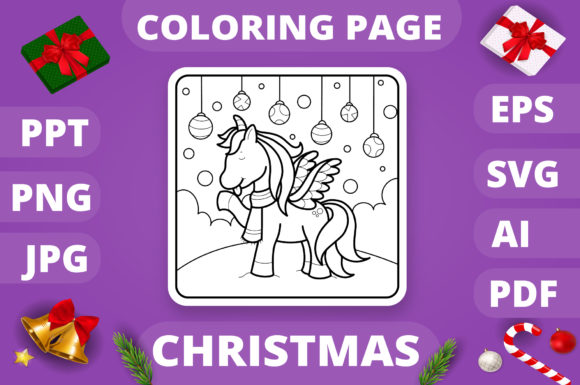 Christmas Coloring Page for Kids 3 V4: A Festive Graphic Asset