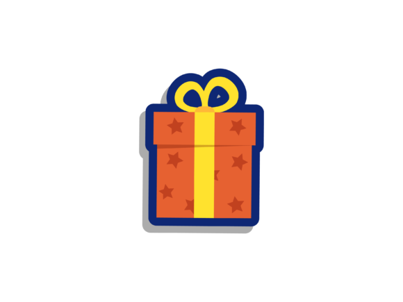 Christmas Illustration Red Gift Box: A Festive Graphics Asset