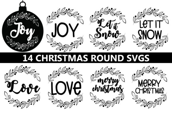 Christmas Round, Christmas Ornament: A Festive Graphics Asset for Crafts