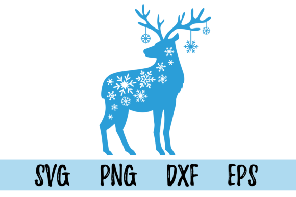 Deer with Snowflakes: A Versatile Graphics Asset for Crafters