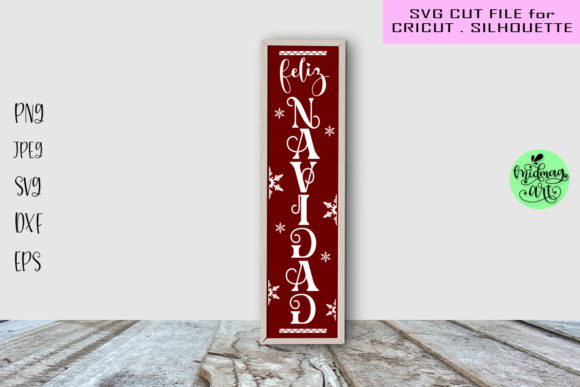 Feliz Navidad Porch Sign Svg for Handmade Crafts