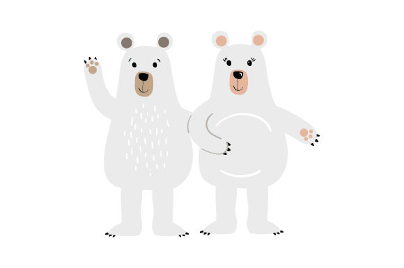 Polarbear Couple: A Charming Addition for Christmas Crafts