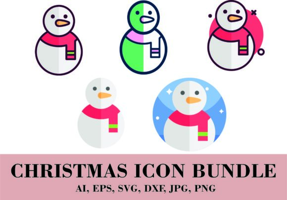 Snowman Icon Bundle: Versatile Graphics for Holiday Designs