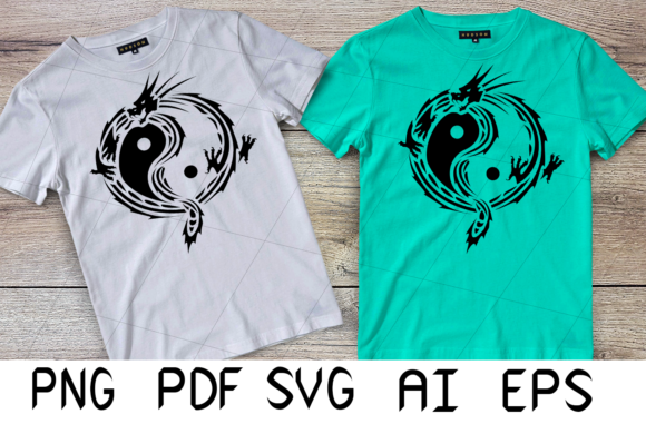 Yin Yang Dragon: A Versatile Graphic for Creative Crafts